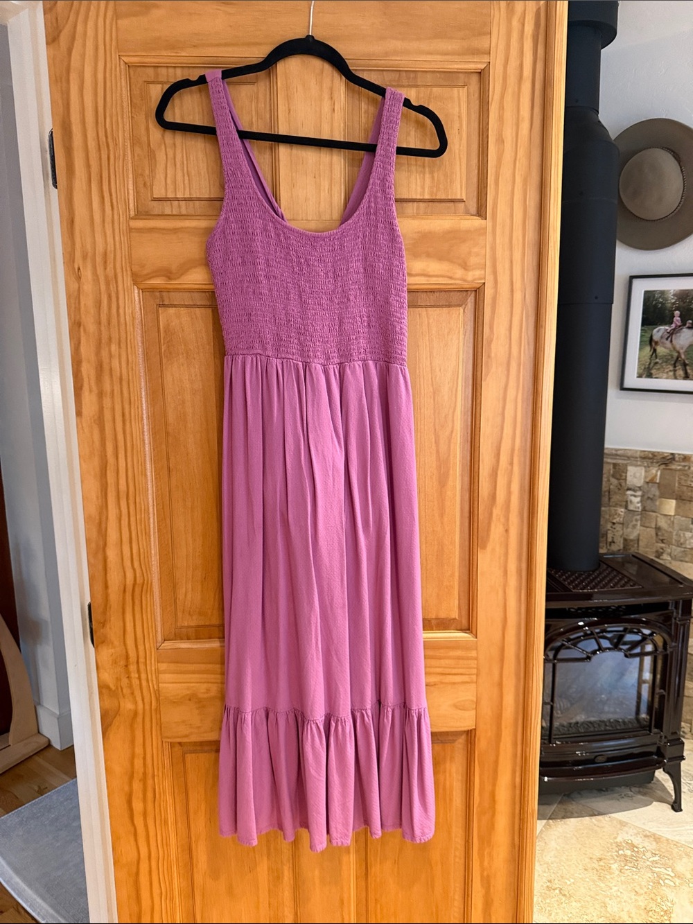saltwater LUXE Pink Smocked Scoop Neck Maxi Dress